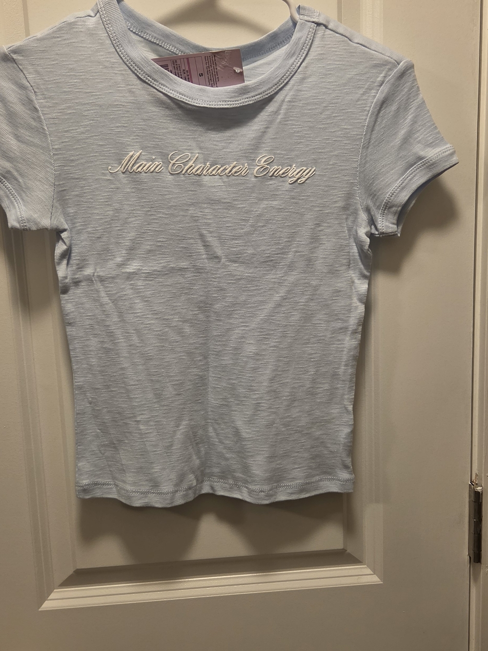 Wild Fable Light Blue 'Main Character Energy' Embroidered Tee